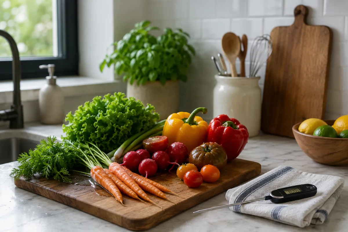 Pregnancy food safety kitchen setup
