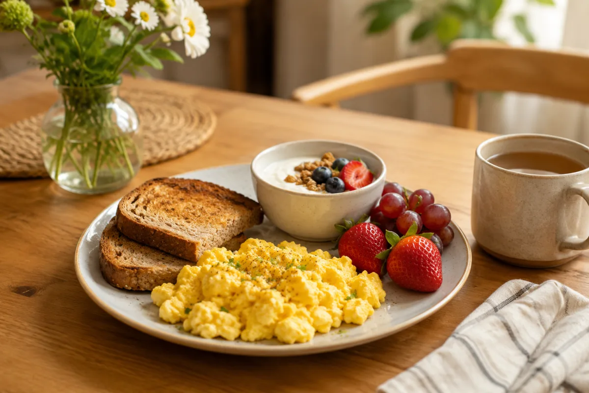 Simple meal while breastfeeding