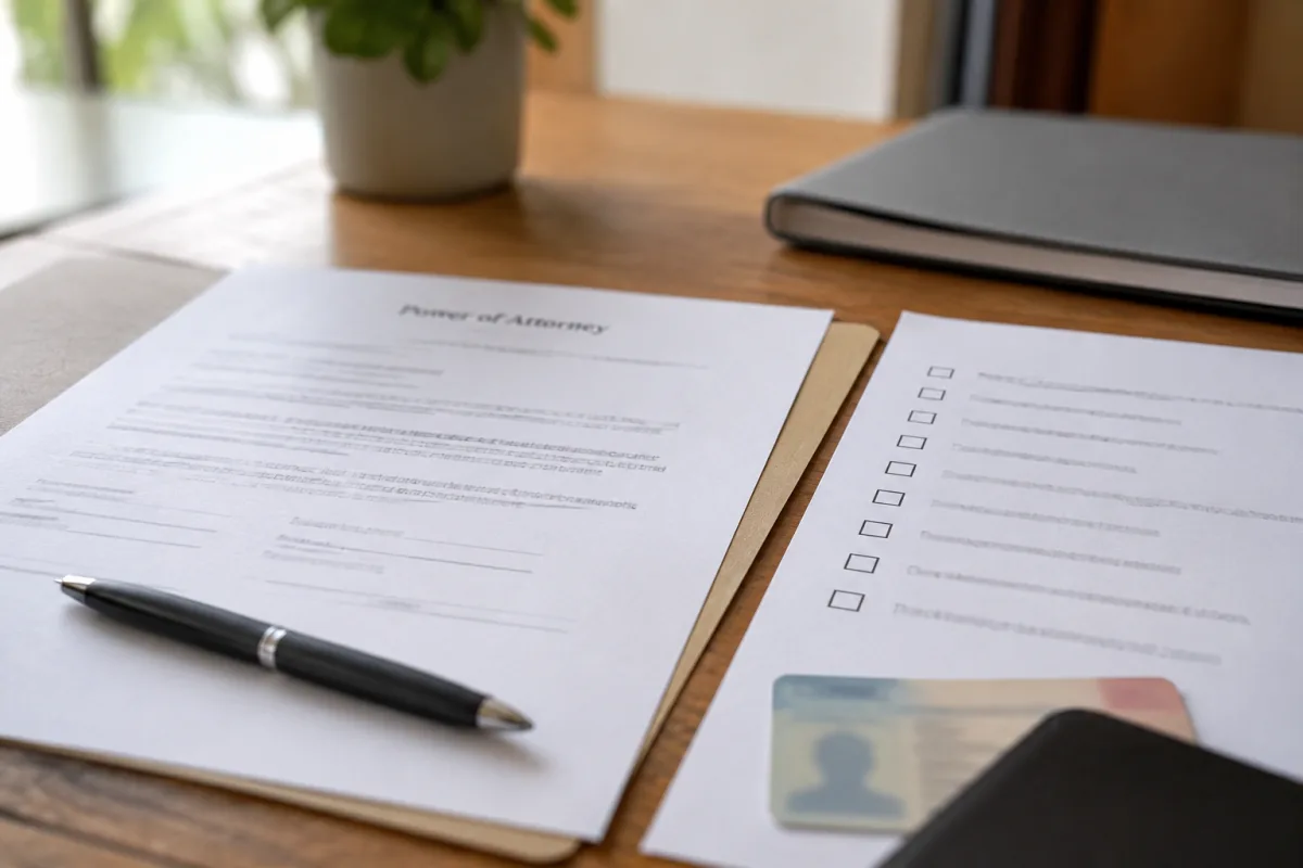 Power of attorney form sections being reviewed