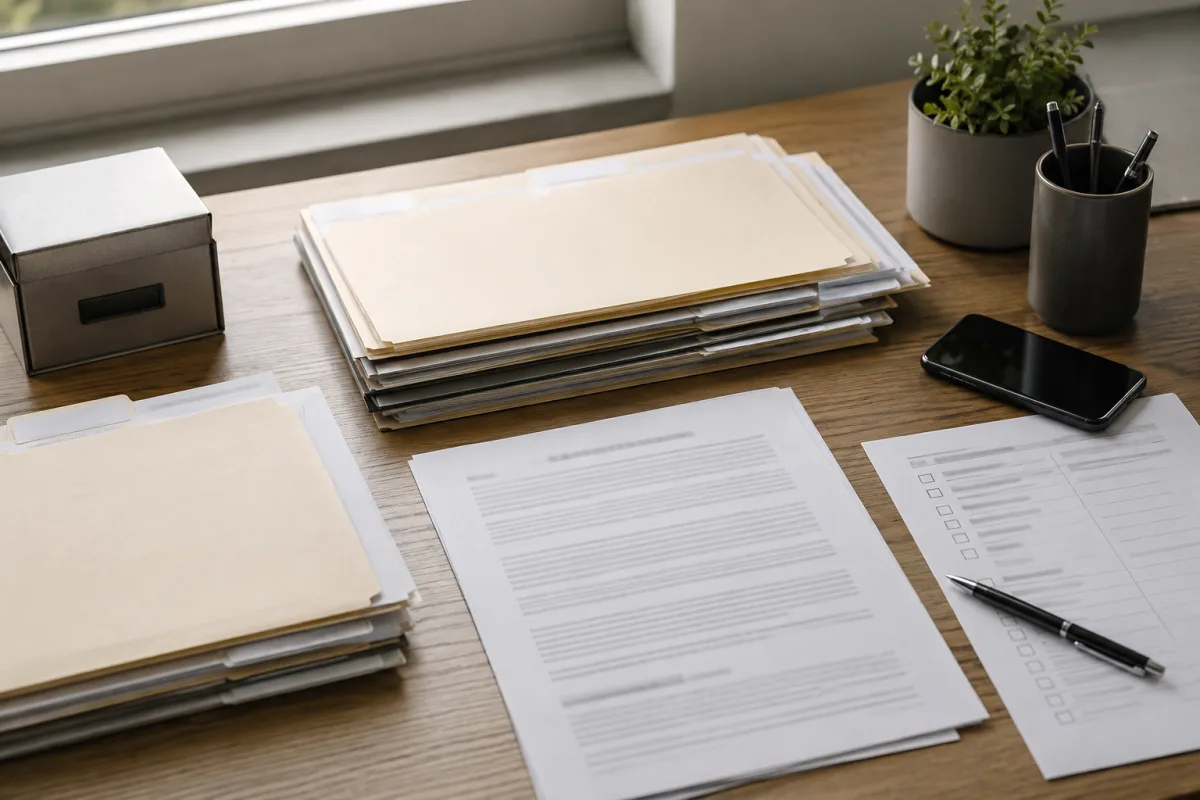 Organized copies of a power of attorney document