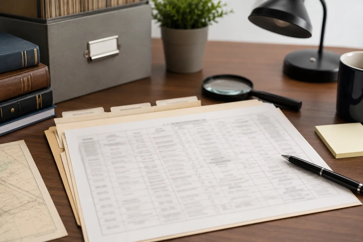 Land record search notes
