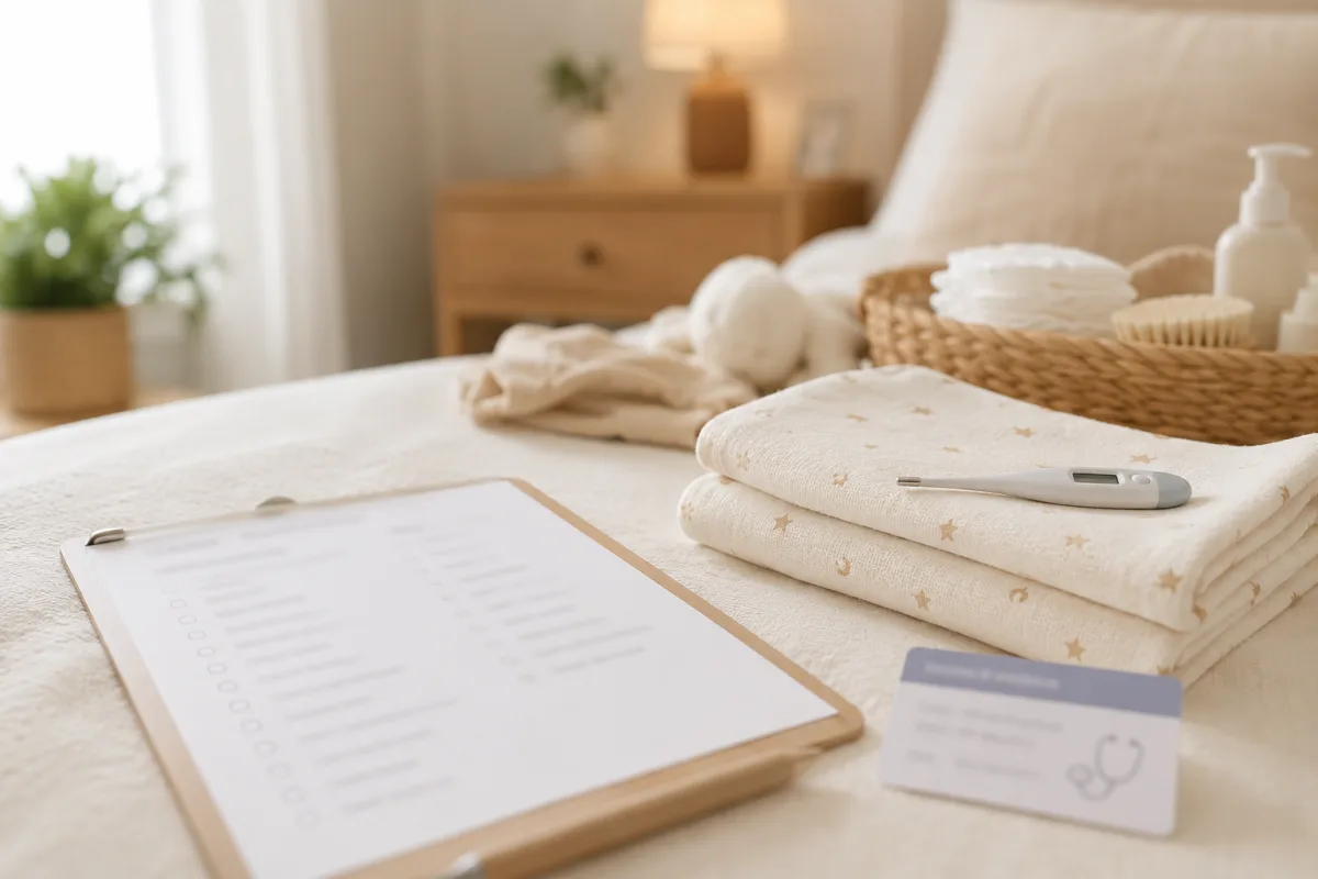 Newborn home birth care setup