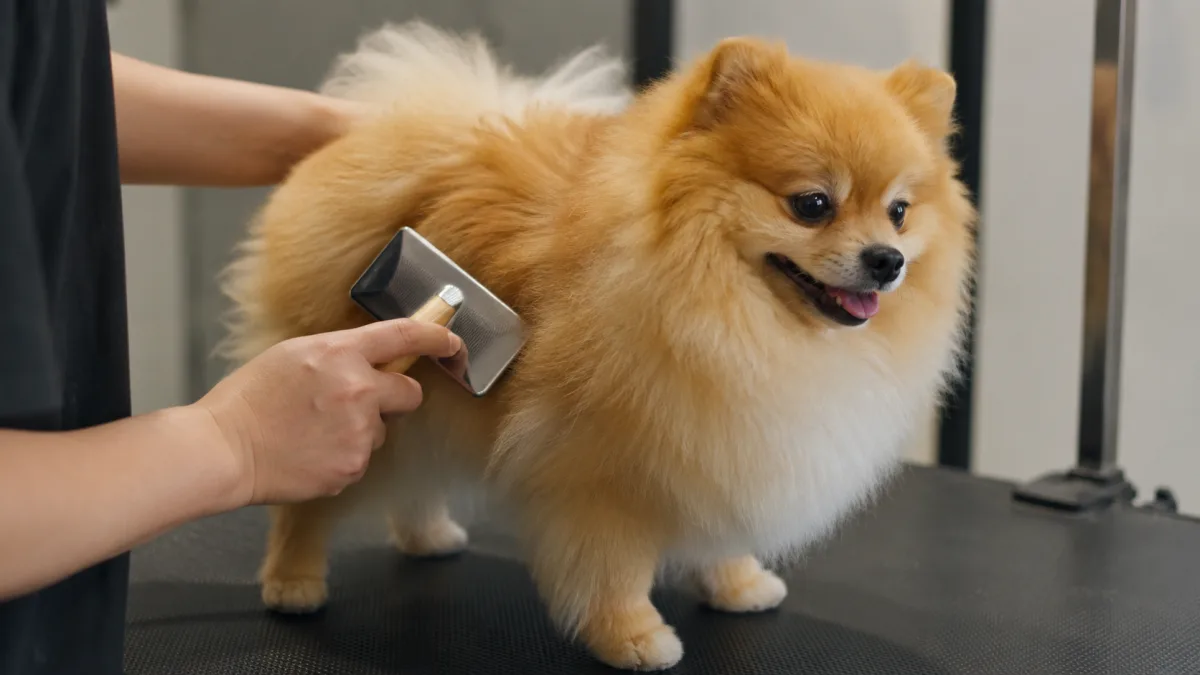 Pomeranian coat before grooming