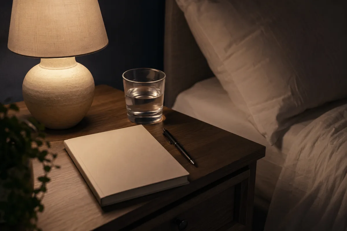 Bedside worry notebook
