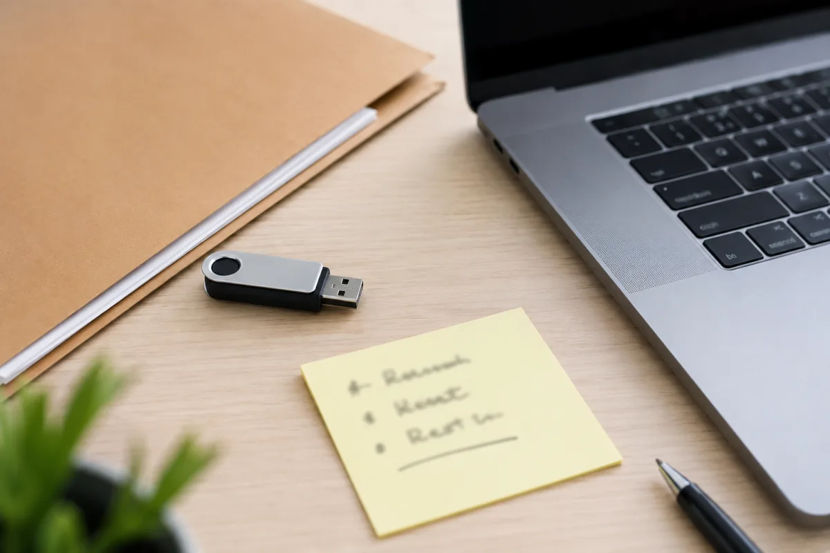 Encrypted flash drive and journal backup folder