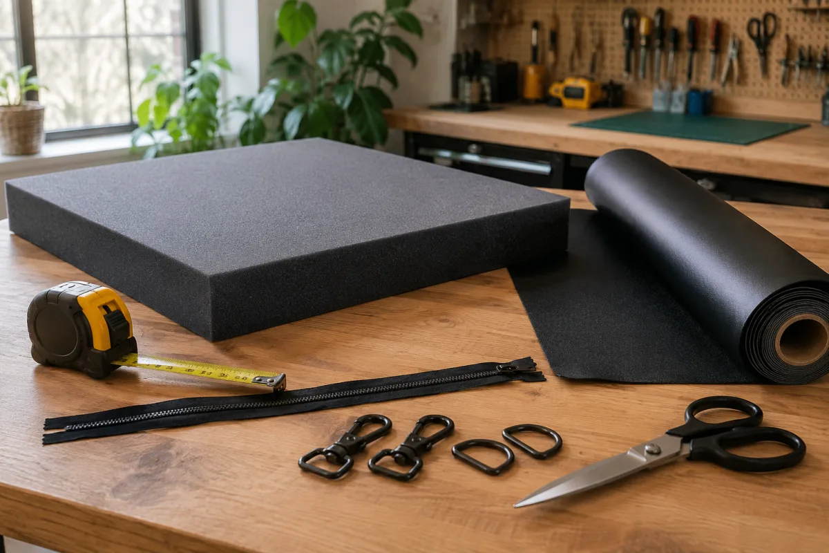 Foam and vinyl materials for making a tumbling mat