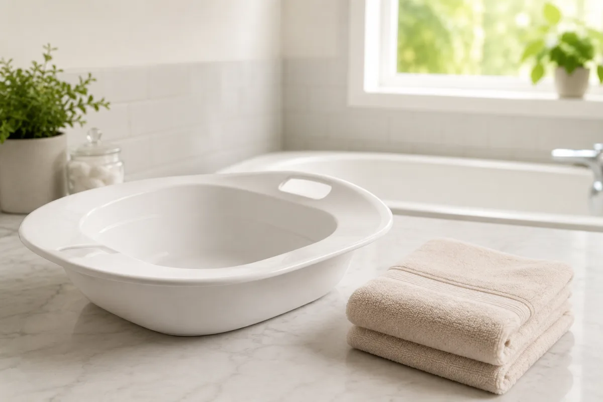 Postpartum sitz bath setup