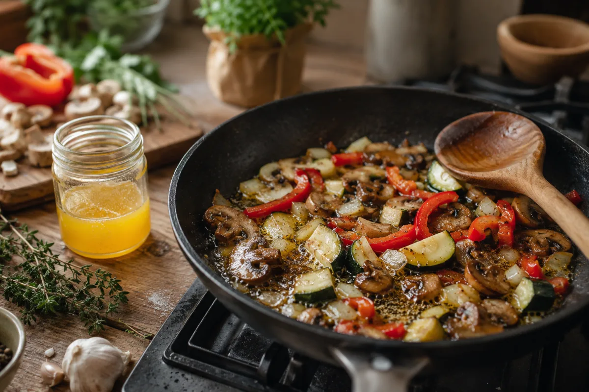 Vegetables sautéed in clarified butter