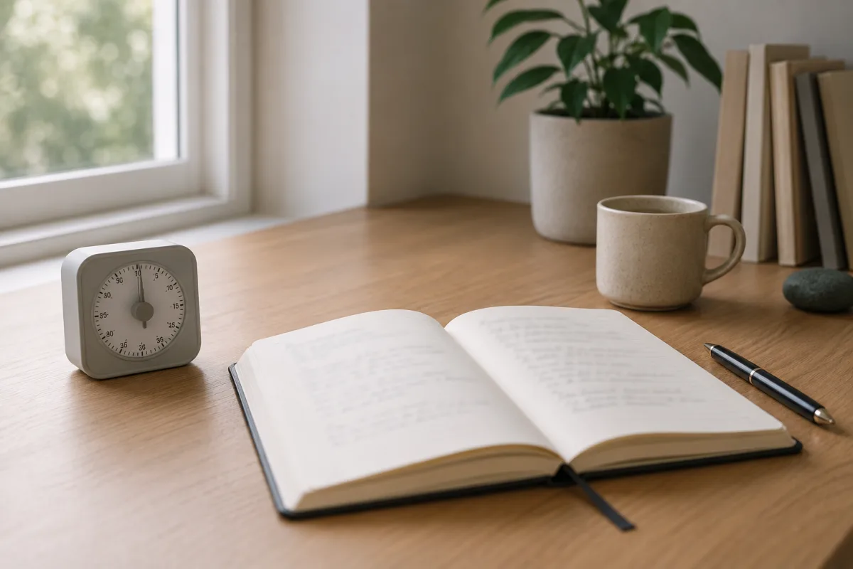 Timer and journal for rumination limit