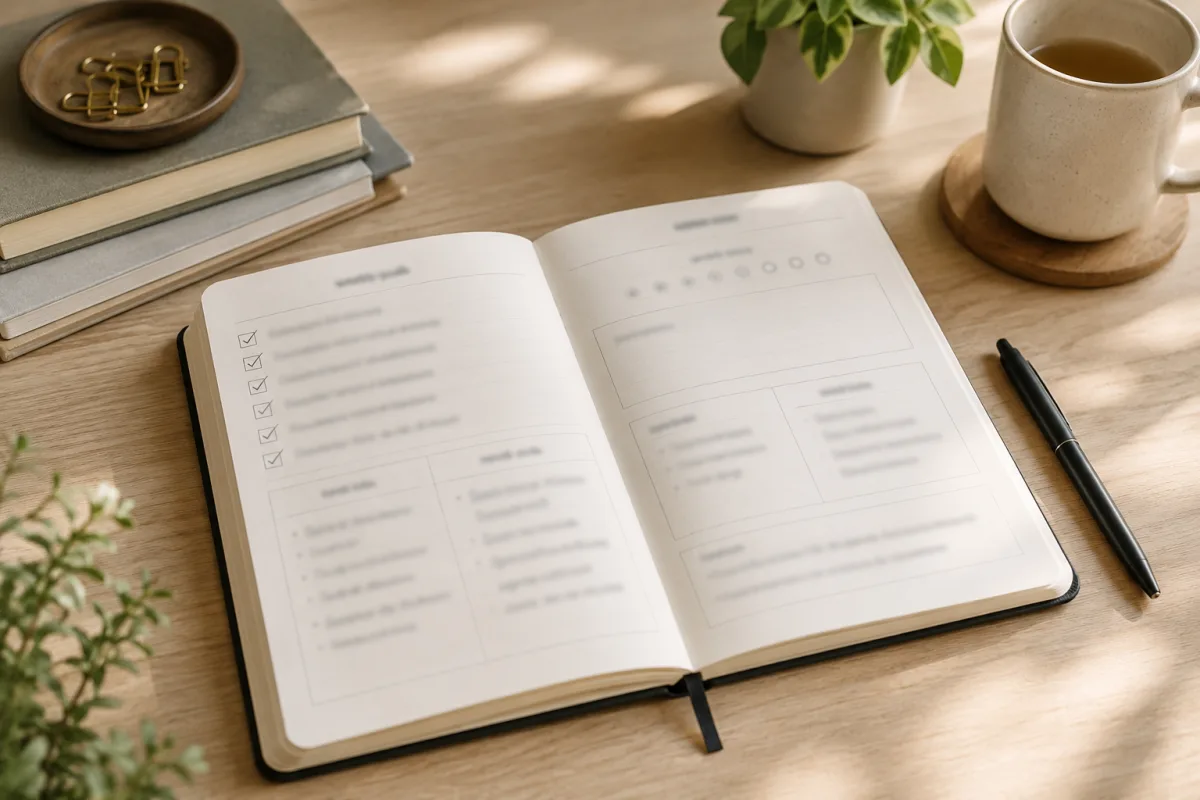 Weekly goal review notebook