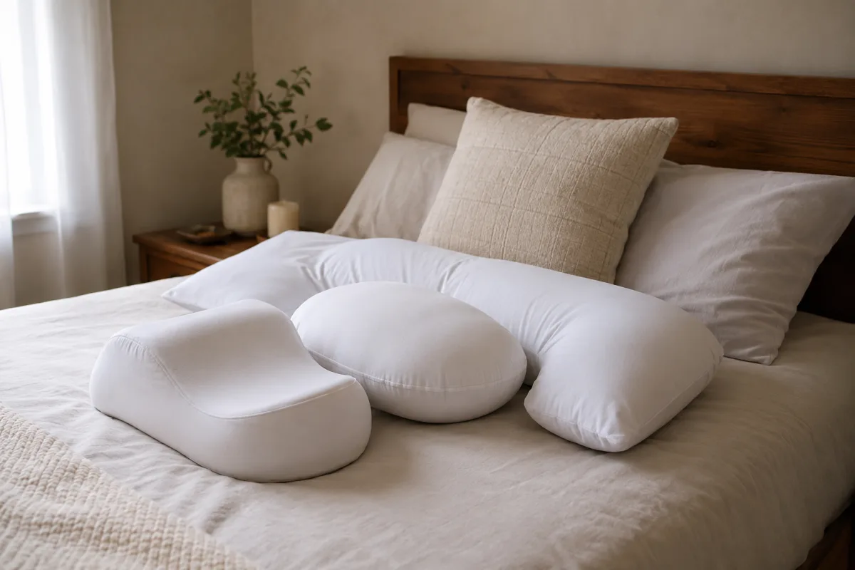 Side-lying pregnancy massage pillow setup