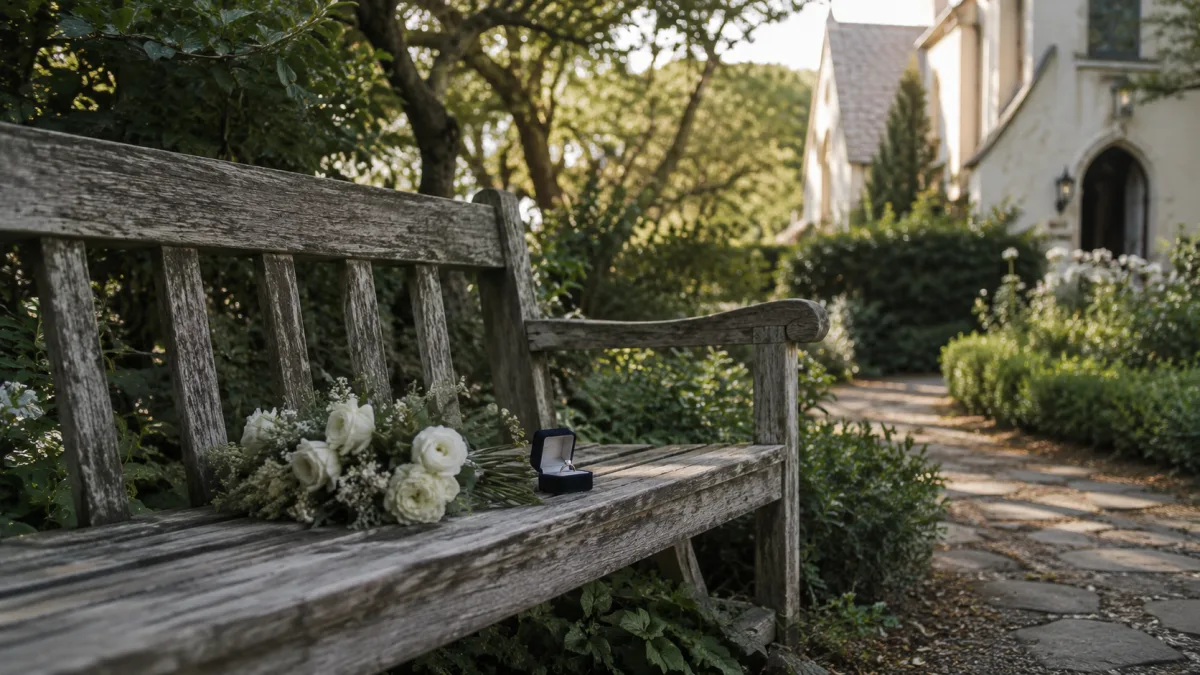 Quiet Christian marriage proposal setting