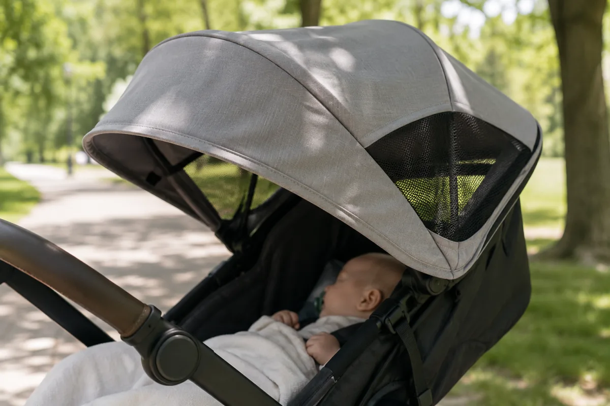 safe stroller shade airflow