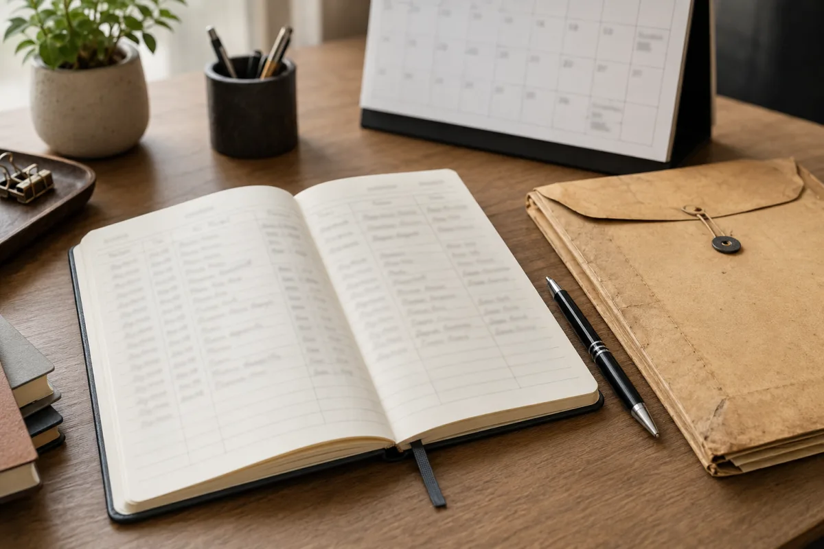 Savings bond contact log notebook