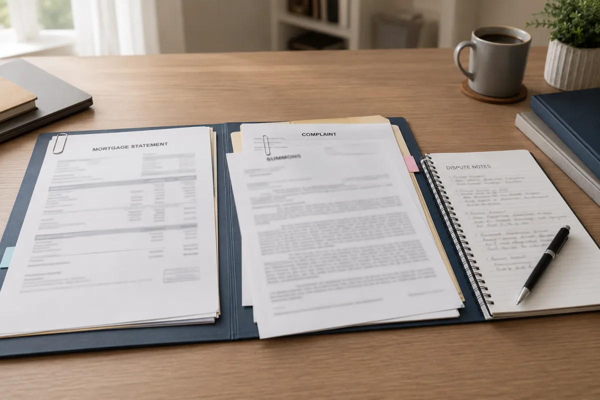 Foreclosure dispute document file