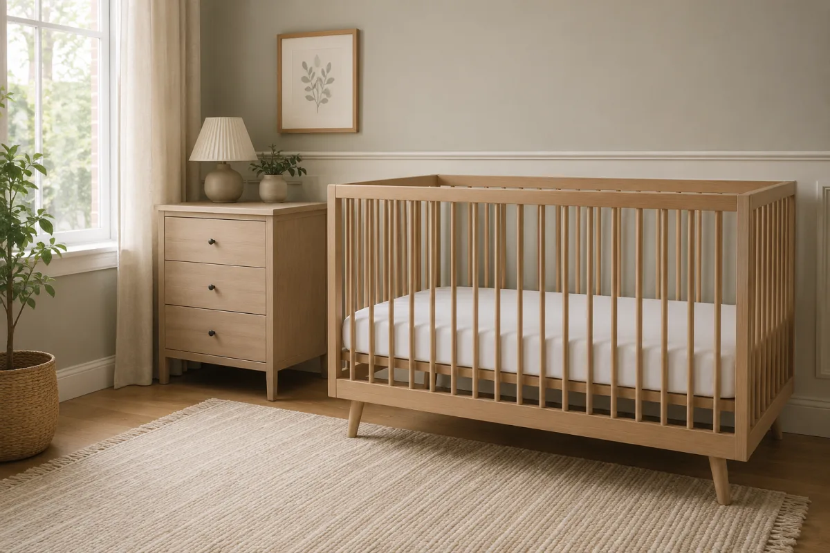 small nursery bare crib