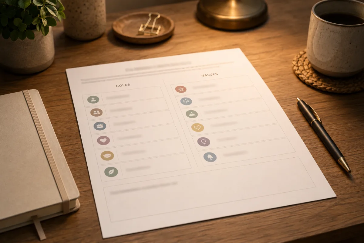 Self identity roles worksheet