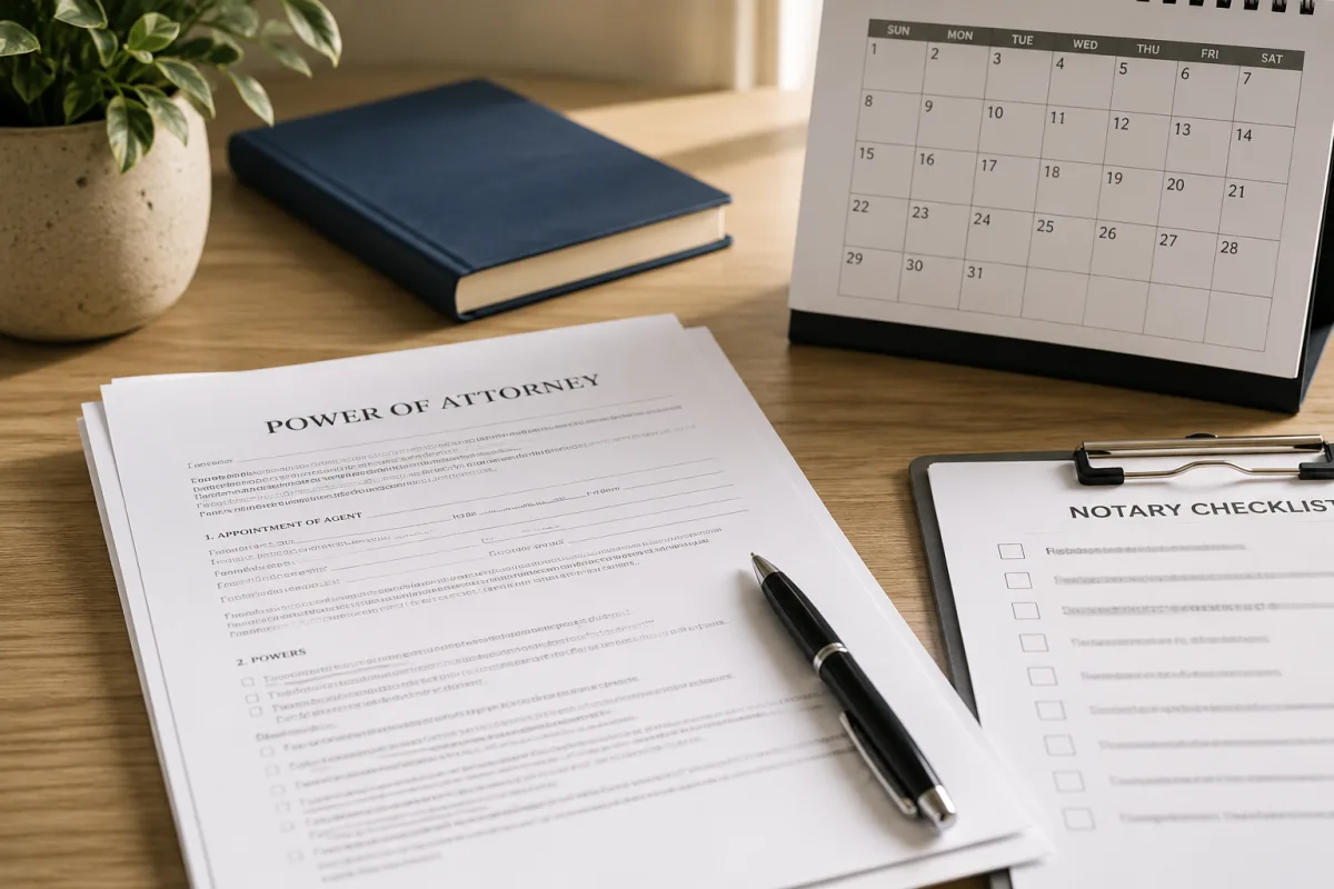 Durable power of attorney signing checklist
