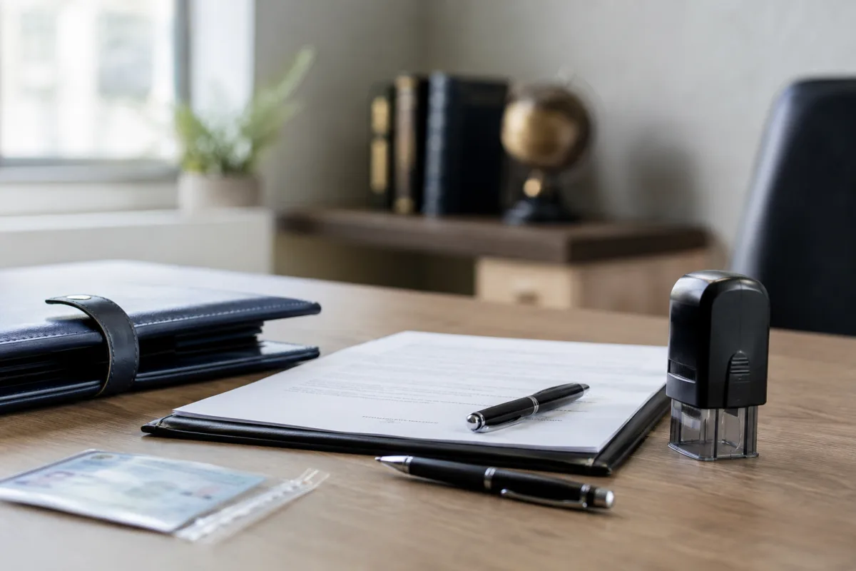 Notary and witness setup for power of attorney