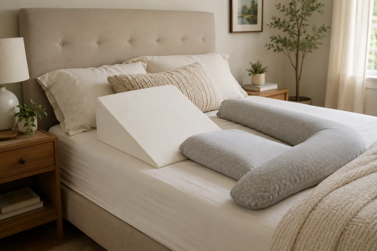 Pregnancy sleep wedge creating a gentle side tilt