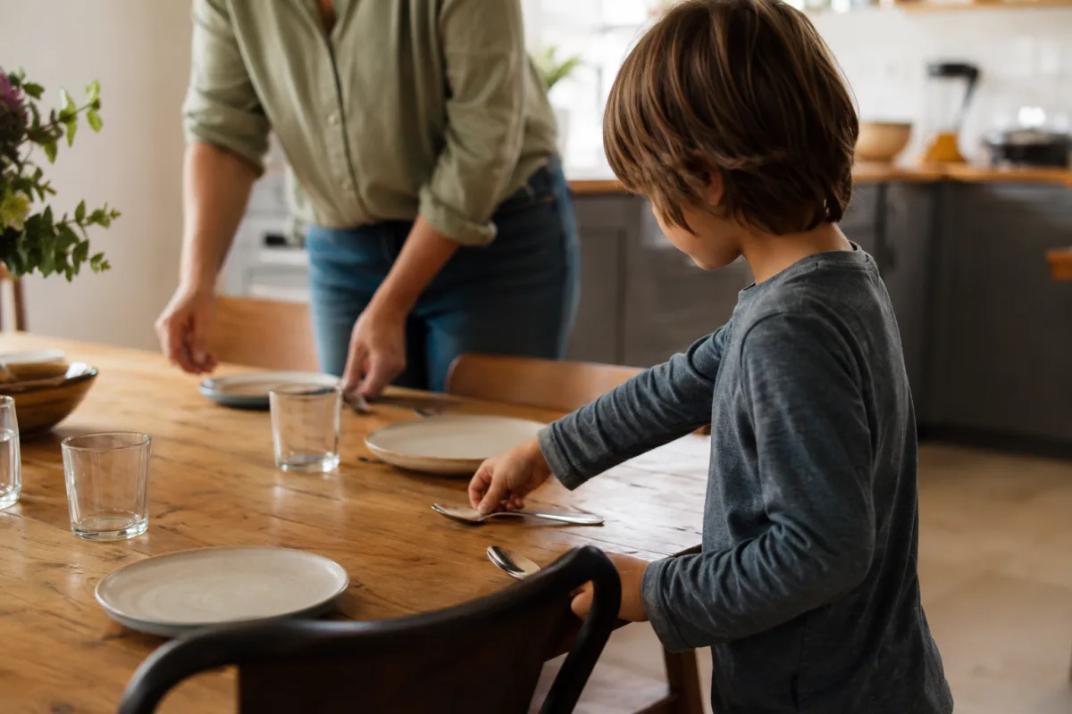 Child setting table