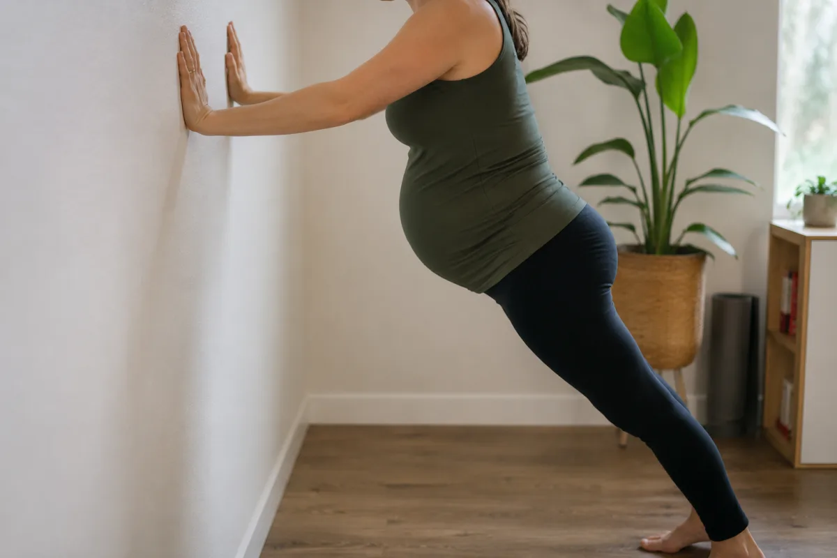 pregnant wall pushup exercise