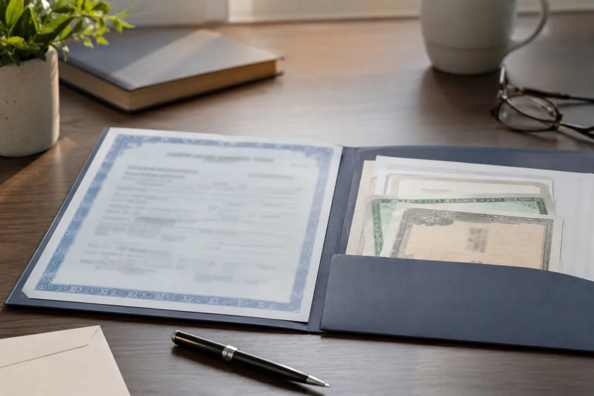 Savings bond estate documents