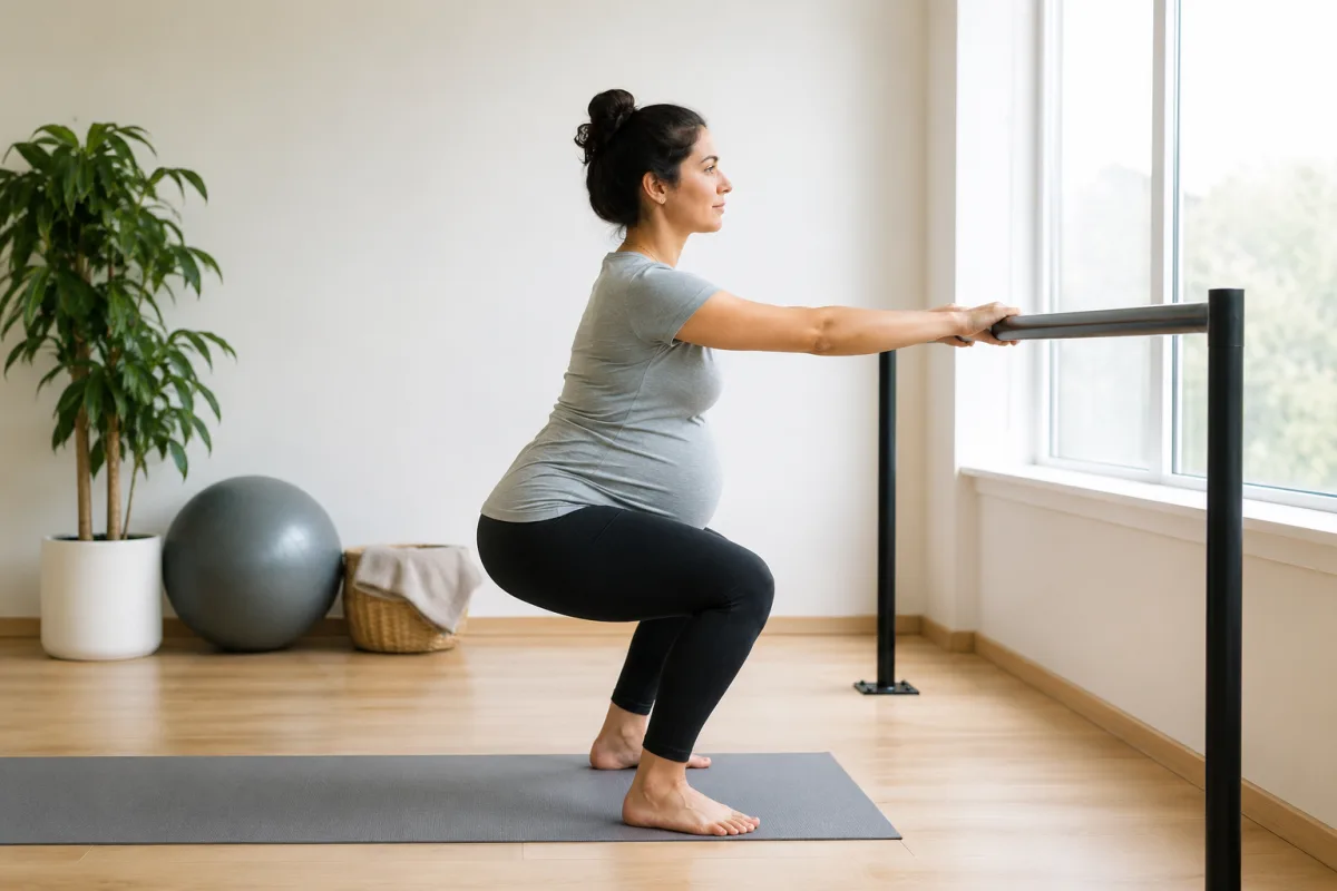 Safe supported squat practice