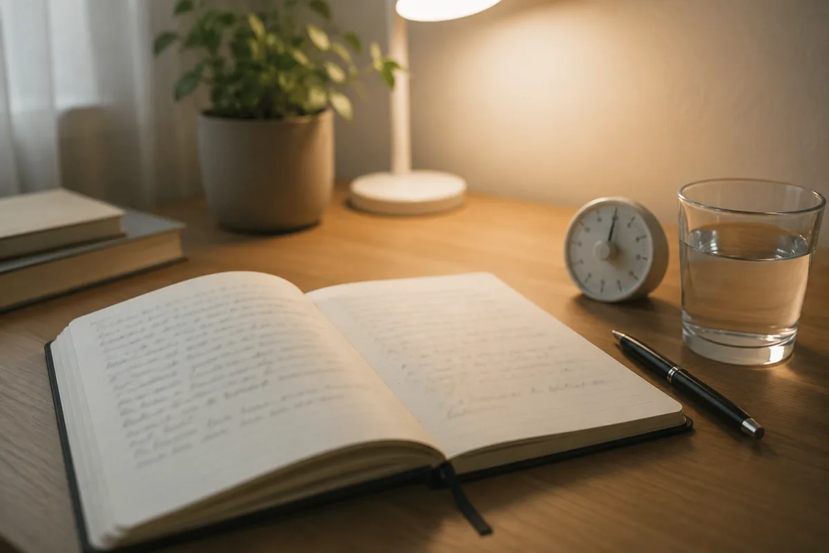 Private vent journal entry on desk