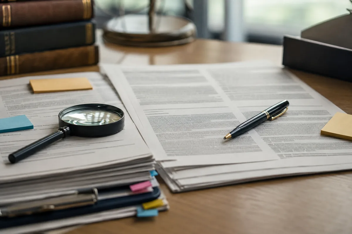 Heir finder contract reviewed with pen