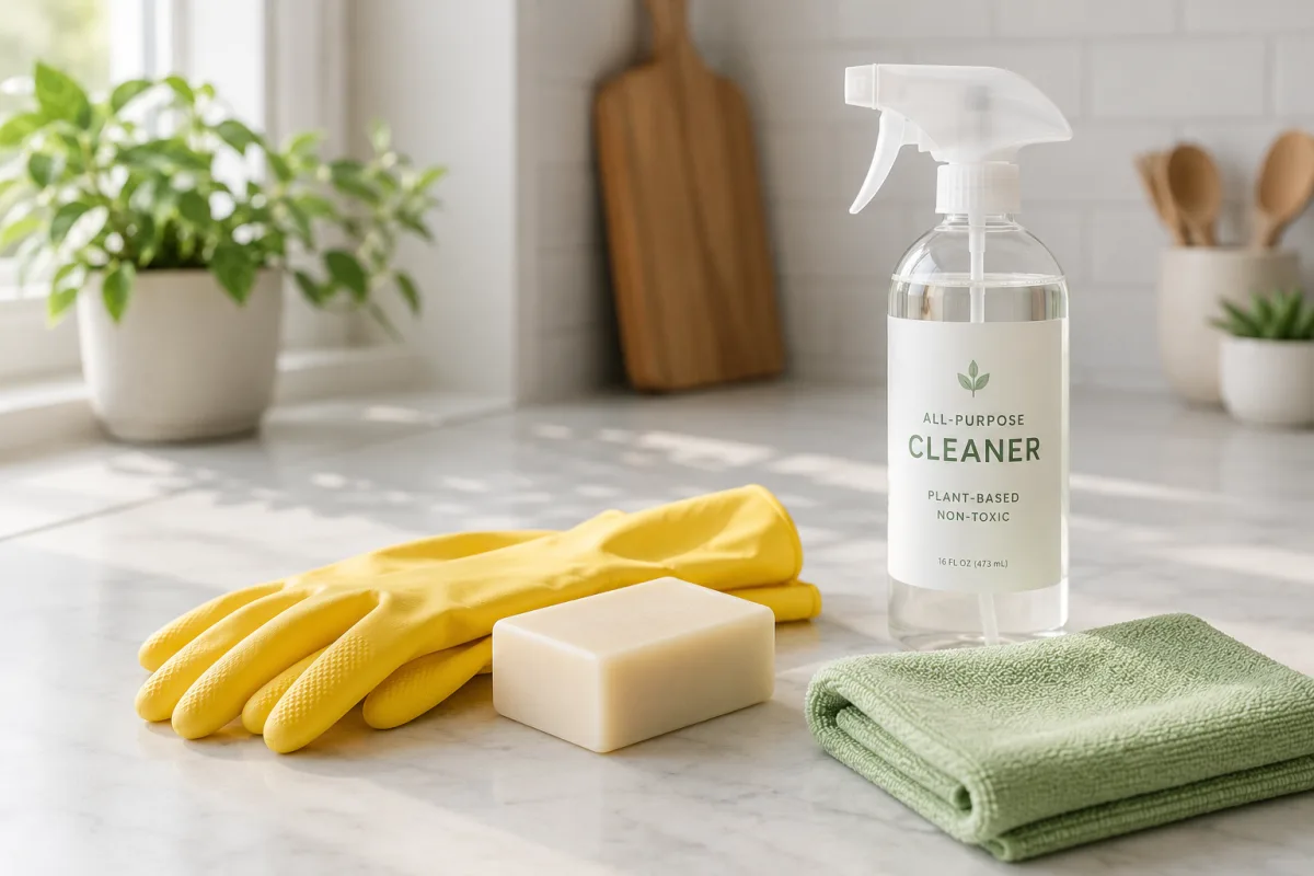 Pregnancy cleaning gloves and safer supplies