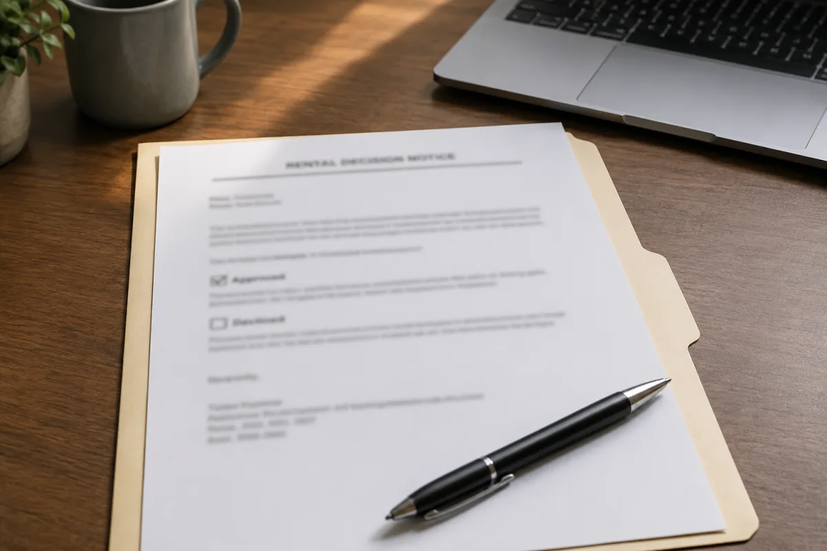 Adverse action notice template