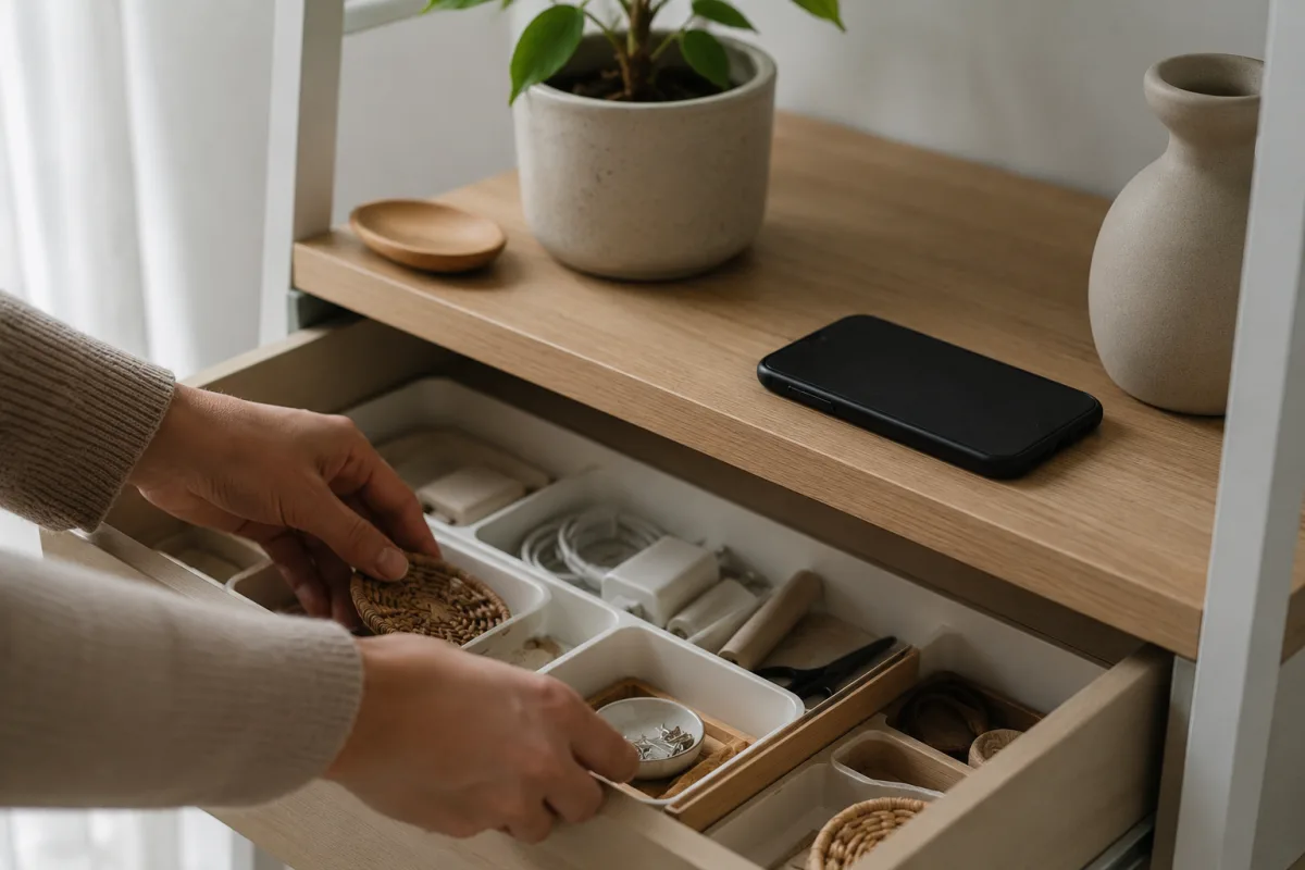 Phone set aside during focused task