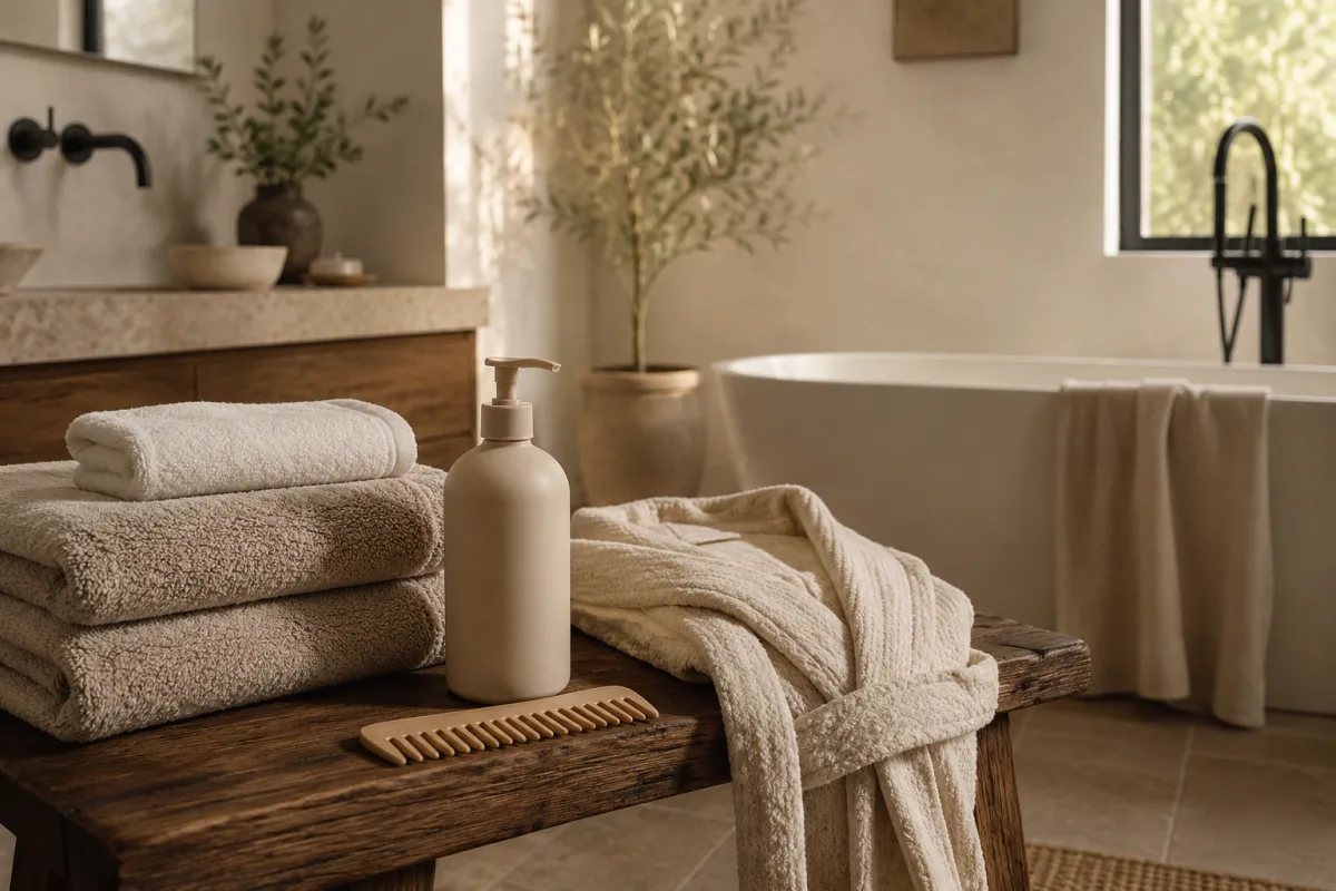 Hair washing supplies prepared for partner