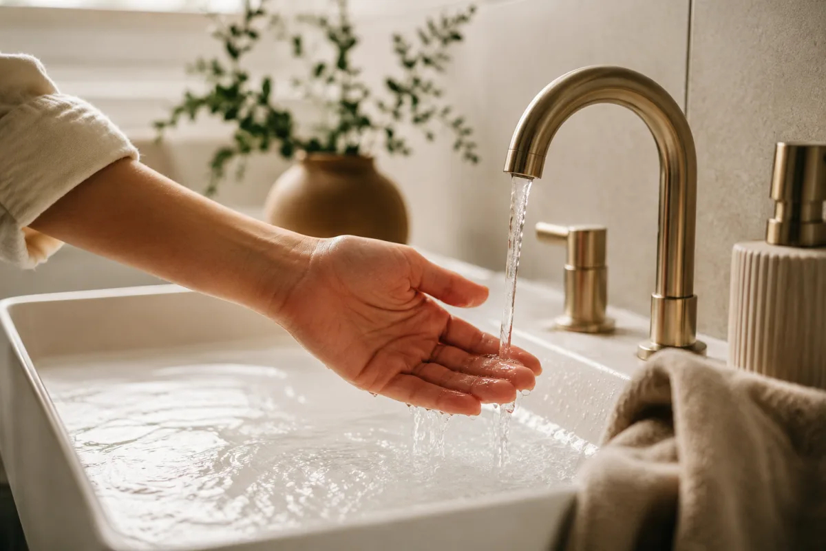Warm water tested before washing hair