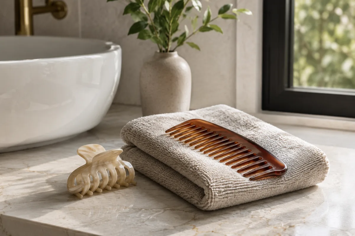 Soft towel prepared for gentle hair drying