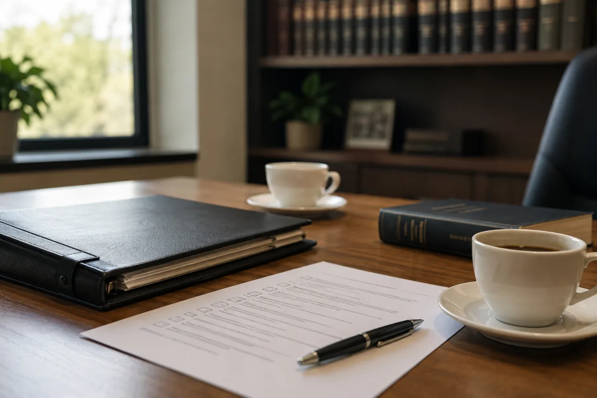 Power of attorney planning documents on table