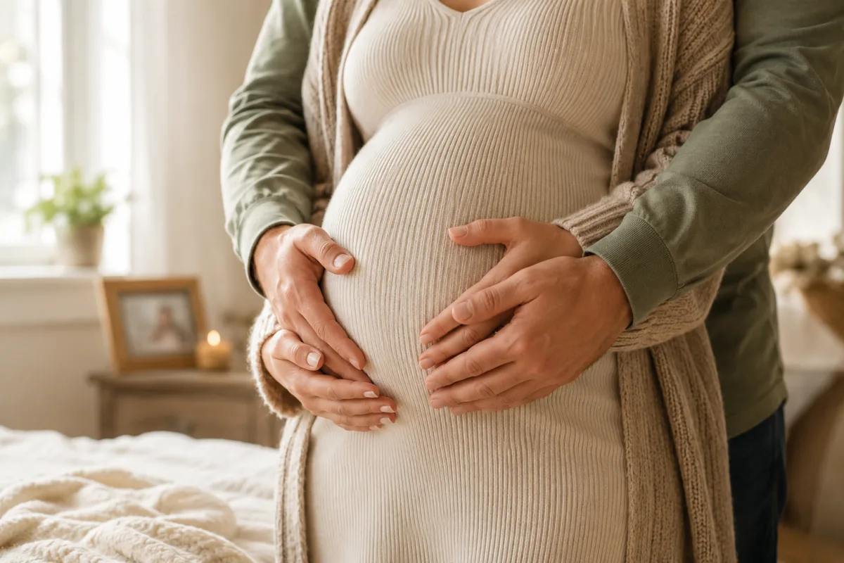 Partner maternity belly picture idea