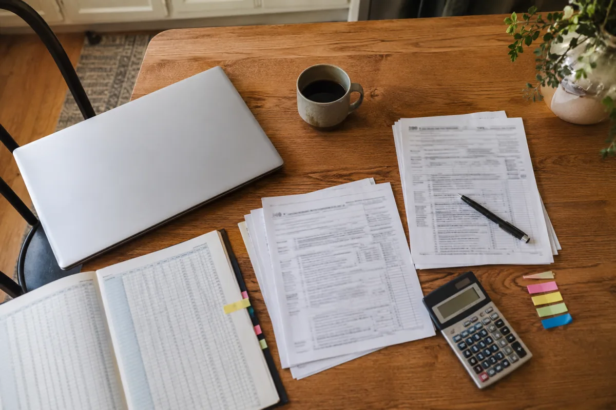 Tax forms, calculator, and trust ledger prepared for review