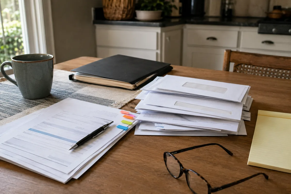 Medical bills and estate documents arranged for review