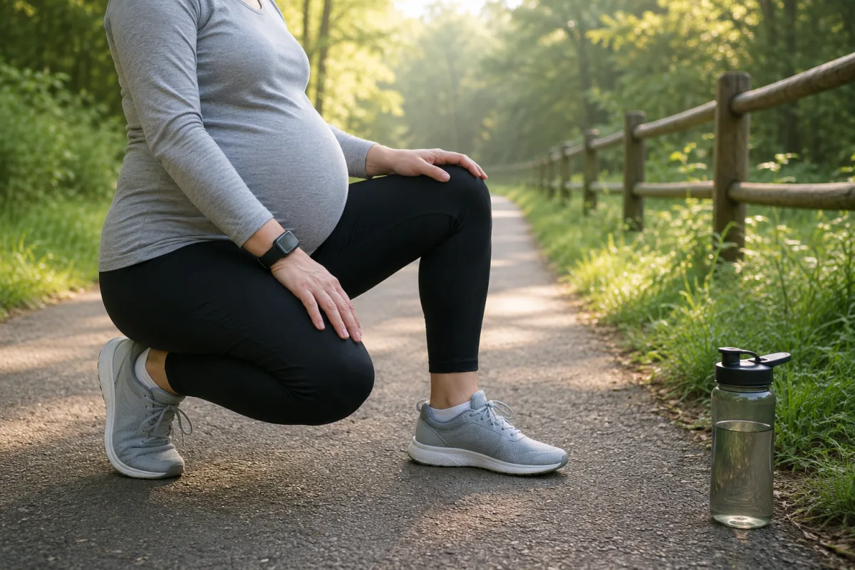 Pregnant runner using easy conversational pace