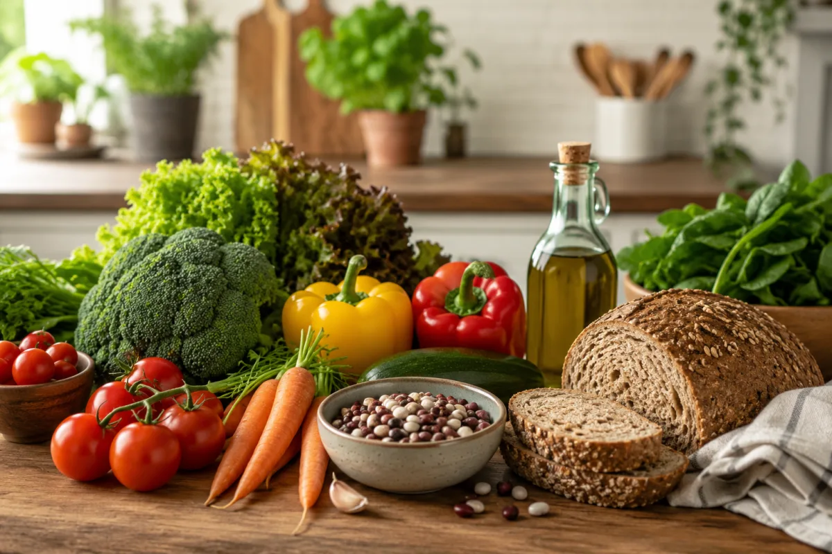 Olive oil in balanced meal