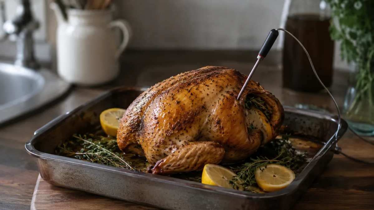 Cornish hen thermometer check