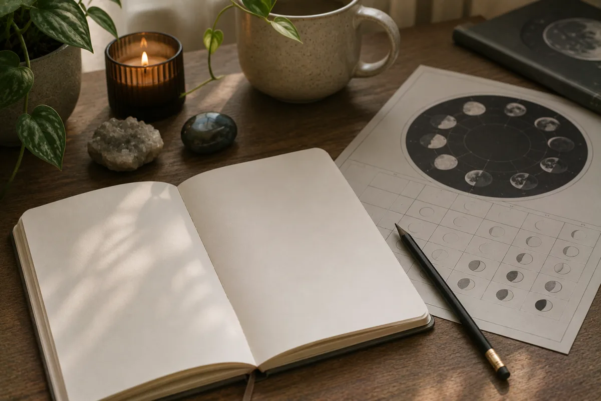moon phase journal prompt set