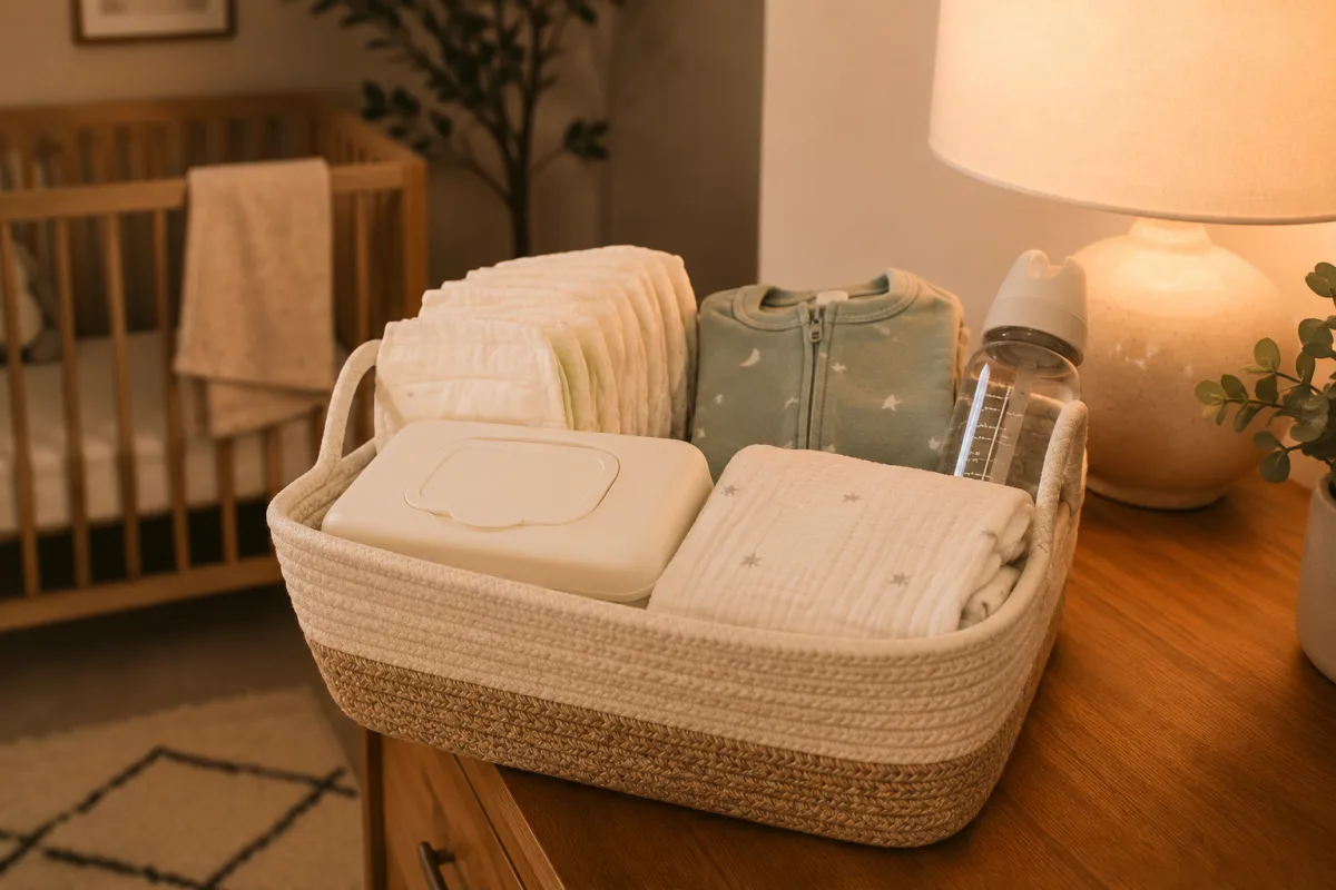 Newborn night care basket