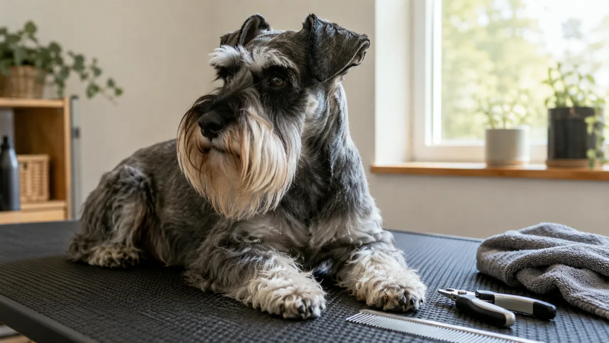 Miniature Schnauzer grooming tools and beard care