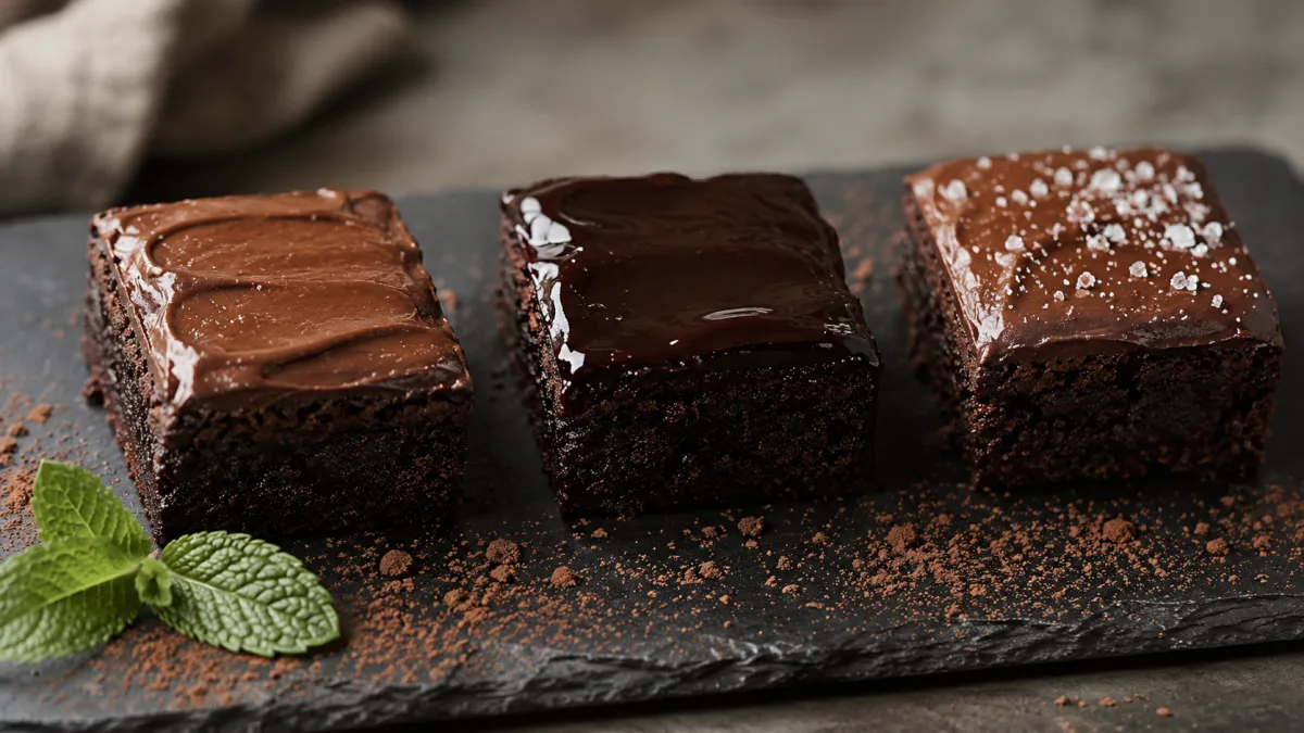 Farklı fudge icing çeşitleri; kahveli, nane aromalı ve tuzlu versiyonlar
