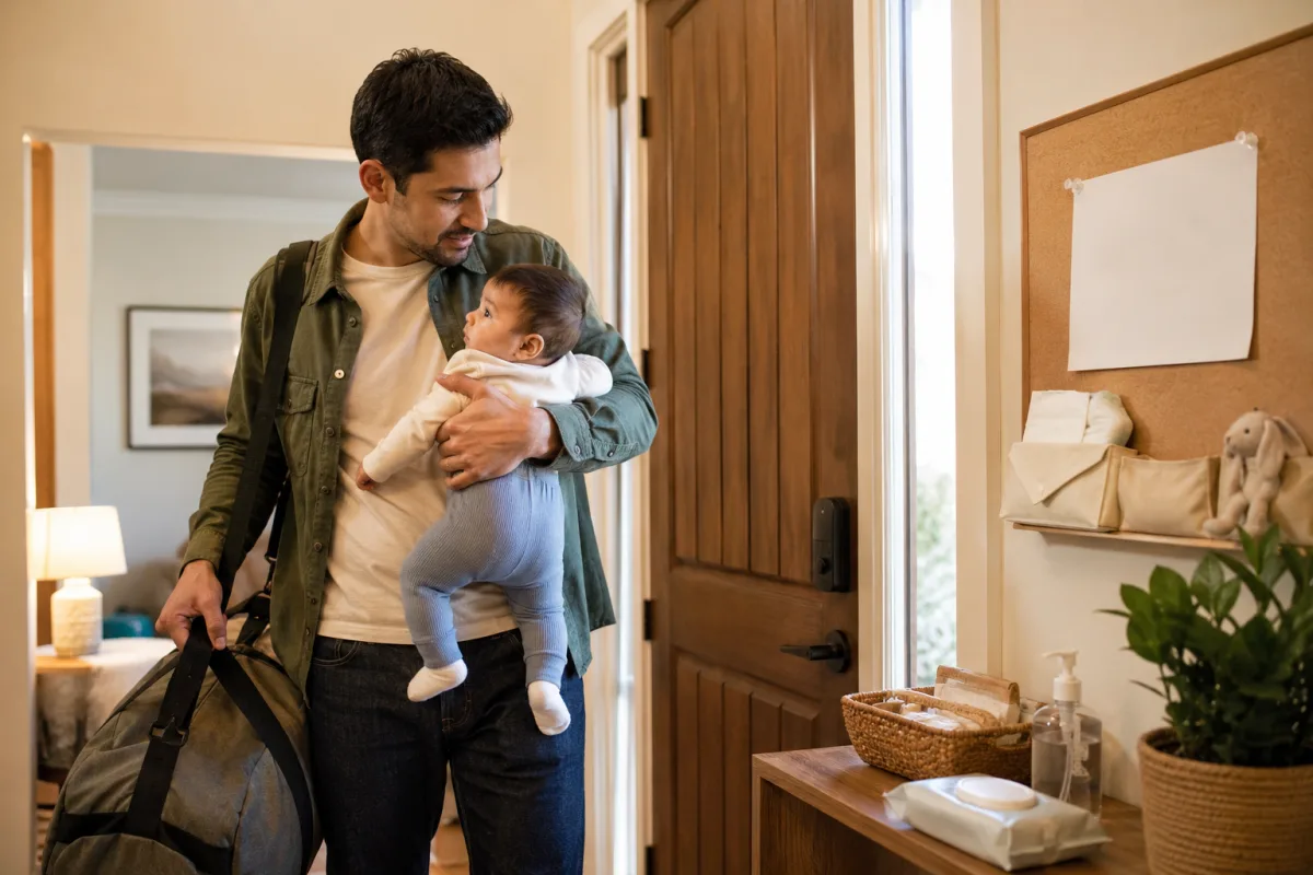 New dad managing visitor boundaries