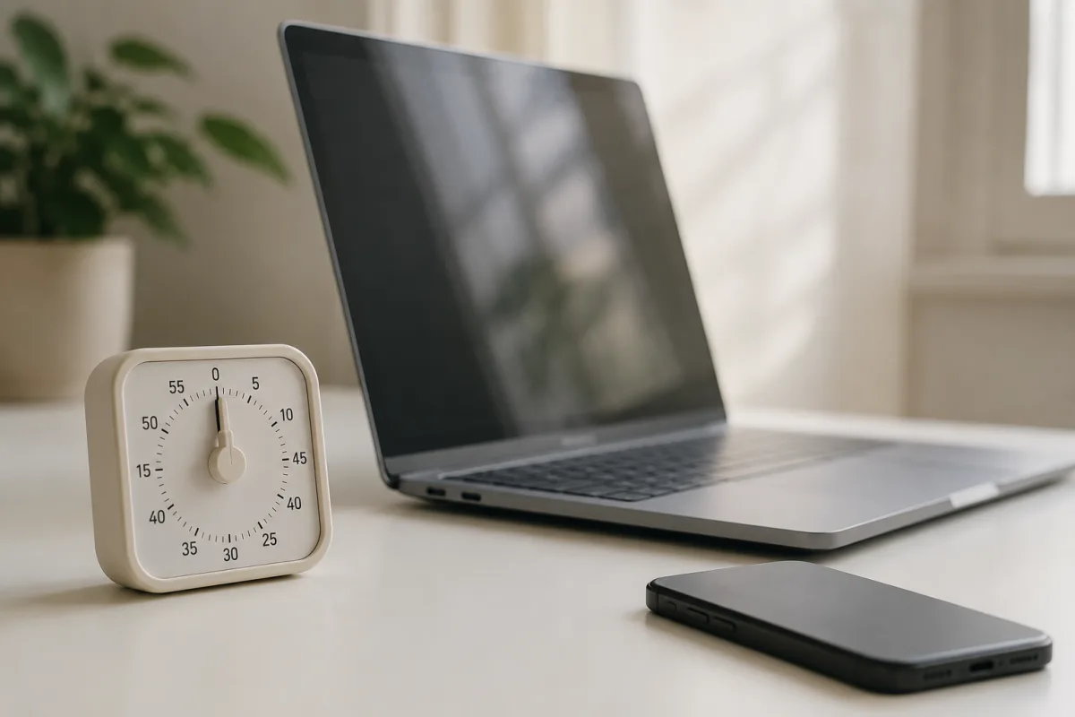 Timed focus sprint setup