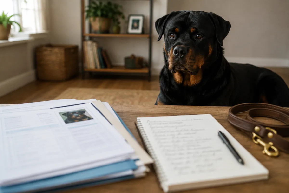 Rottweiler health records and breeder questions